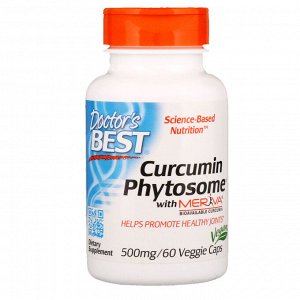 Doctor&#x27 - s Best, Curcumin Phytosome, с Meriva, 500 мг, 60 растительных капсул