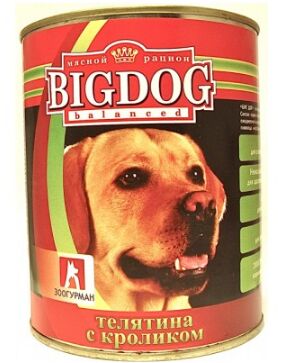 Зоогурман Big Dog влажный корм для собак Телятина с кроликом 850гр консервы