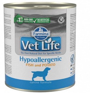 Farmina Vet Life Dog влажный корм для собак при пищевой аллергии Рыба с картофелем 300гр