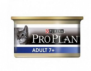 Pro Plan Adult 7+ Senior влажный корм для кошек старше 7 лет Тунец мусс 85гр АКЦИЯ!