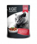 X-CAT влажный корм для кошек Курица и индейка 85гр