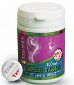 Polidex Super Wool Plus витамины для кошек 200таб АКЦИЯ!