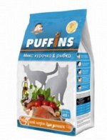 Puffins сухой корм для кошек Курочка и рыбка 400г