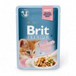 Brit Premium Chicken for Kitten влажный корм для котят Курица в соусе 85гр пауч