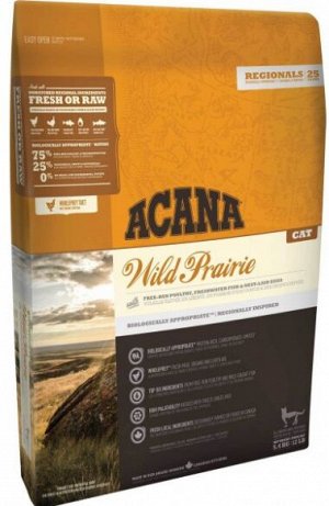 Acana Wild Prairie сухой корм для кошек с Цыпленком и Рыбой 1,8кг