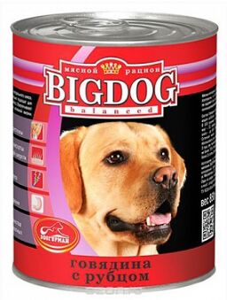 Зоогурман Big Dog влажный корм для собак Говядина с рубцом 850гр консервы