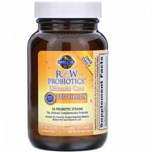 Garden of Life, RAW Probiotics Ultimate Care, 30 вегетарианских капсул