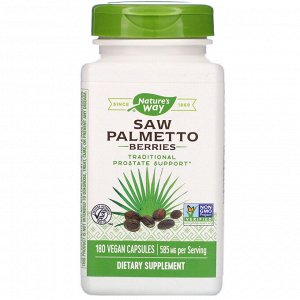 Nature&#x27 - s Way, Ягоды пальмы сереноа, 585 мг, 180 вегетарианских капсул