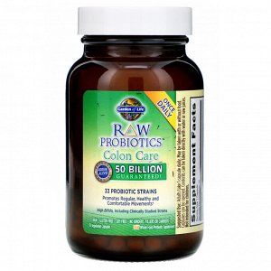 Garden of Life, Raw Probiotics, Colon Care, 30 вегетарианских капсул