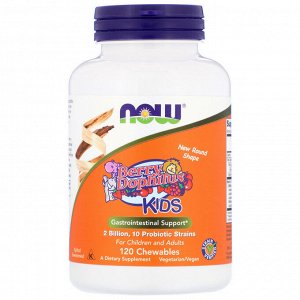 Now Foods, Berry Dophilus, Для детей, 2 млрд., 120 жевательных таблеток