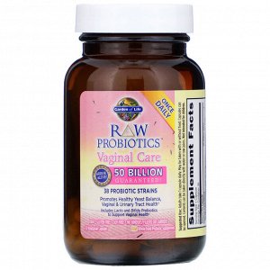 Garden of Life, Raw Probiotics, пробиотики для здоровья влагалища, 30 вегетарианских капсул