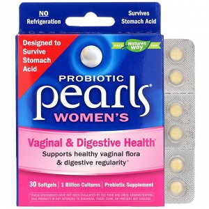 Nature&#x27 - s Way, Probiotic Pearls для женщин, вагинальное здоровье и здоровье кишечника, 30 мягких желатиновых капсул