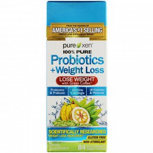 Purely Inspired, Probiotics + Weight Loss, пробиотики и средство для снижения веса, 84 легко проглатываемые вегетарианские капсу
