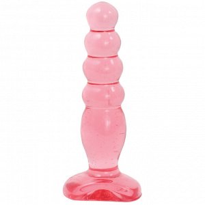 Розовая анальная пробка Crystal Jellies 5" Anal Delight - 14 см.