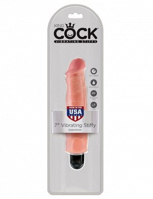 Телесный вибратор-реалистик 7" Vibrating Stiffy - 21,6 см.
