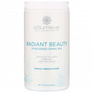 Solumeve, Radiant Beauty, сухая смесь для приготовления напитка с экологически чистым коллагеном, пробиотиками и суперфруктами,