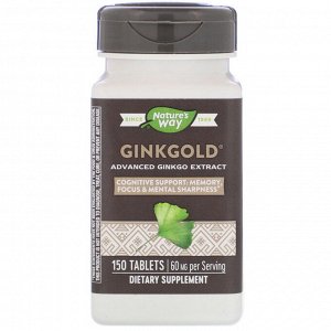 Nature&#x27 - s Way, Ginkgold, 60 mg, 150 Tablets