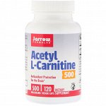 Jarrow Formulas, Ацетил-L-карнитин, 500 мг, 120 растительных капсул