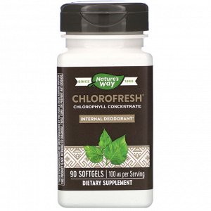 Nature&#x27 - s Way, Chlorofresh, концентрированный хлорофилл, 90 мягких таблеток