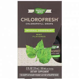 Nature&#x27 - s Way, Chlorofresh, капли с хлорофиллом, со вкусом мяты, 59 мл (2 жидких унции)