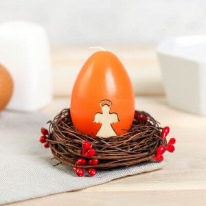Свеча яйцо в гнезде «Ангелочек», 8,5 х 8 см