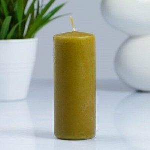 Свеча- цилиндр, парафиновая, оливковая, 4?10 см