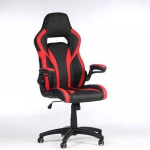 Кресло игровое "Rocket", экокожа, черный/красный
