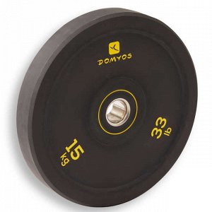 Бамперный диск для штанги 15 кг, внутренний диаметр 50 мм DOMYOS