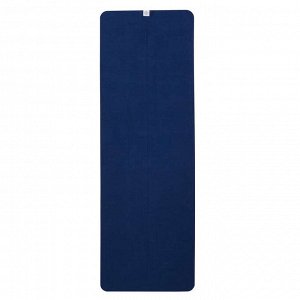 Коврик - полотенце для йоги нескользящее с темно-синее KIMJALY