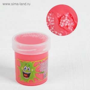 Слайм «Плюх»,розовый с шариками, туба 40 г