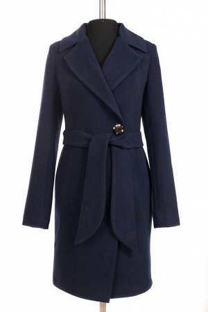 *Пальто женское демисезонное (пояс). Цвет Темно-синий