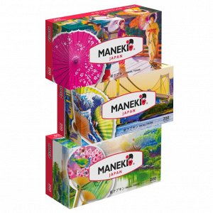 Салфетки бумажные "Maneki" DREAM 2 слоя, белые, 200 шт./коробка (спайка 3 шт)