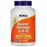 Now Foods, Super Omega 3-6-9, 1,200 mg, 180 Softgels