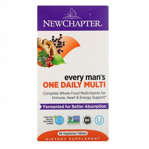 New Chapter, Every Man&#x27 - s, ежедневная мультивитаминная добавка для мужчин, 96 вегетарианских таблеток