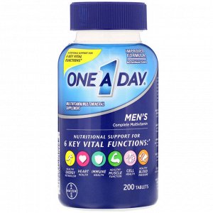 One-A-Day, Полноценный мультивитаминный комплекс для мужчин, 200 таблеток