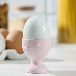 Подставка для яйца «Кружевная лоза» 30 мл, цвет розовый