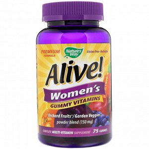 Nature&#x27 - s Way, Alive! Женские жевательные витамины, 75 жевательных мармеладок
