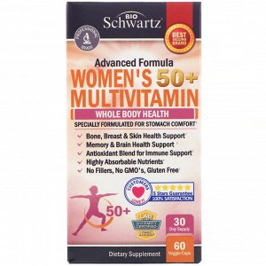 BioSchwartz, Advanced Formula, мультивитамины для женщин в возрасте 50+, 60 растительных капсул