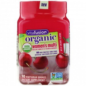 VitaFusion, Organic Women&#x27 - s Multi, Wild Cherry, 90 Vegetarian Gummies