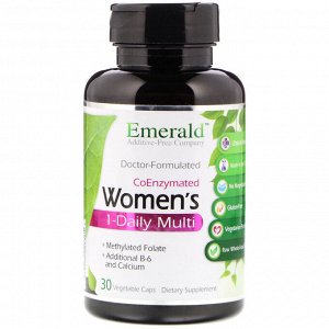 Emerald Laboratories, CoEnzymated Women's 1-Daily Multi, 30 растительных капсул