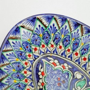 Блюдо Риштанская Керамика "Узоры", 34 см, разноцветное, овальное
