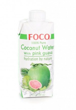 Кокосовая вода с розовой гуавой FOCO, 0.33 мл