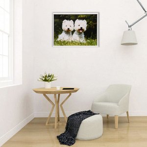Картина "Два щенка" 40х50 см (43х53см)
