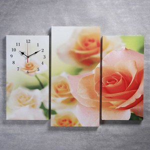 Часы настенные модульные «Розовые розы», 60 х 80 см