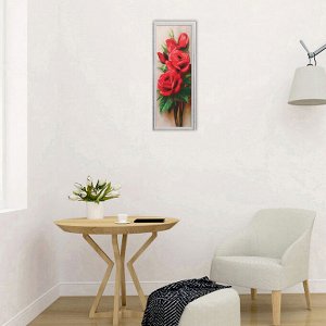 Картина "Красные розы" 42*106 см рамка микс