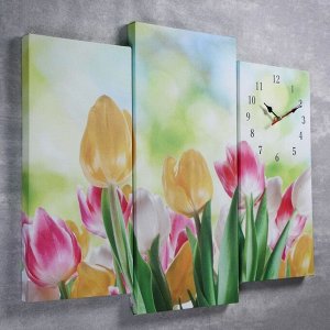 Часы настенные модульные «Тюльпаны», 60 х 80 см