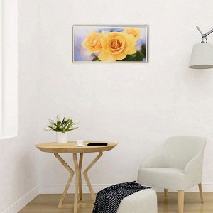 Картина "Три жёлтых розы" 70х33 см