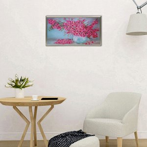 Картина "Большой розовый букет" 36*73 см
