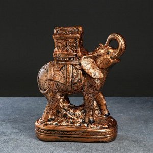 Статуэтка "Слон с седлом", цвет бронзовый, 28 см, микс