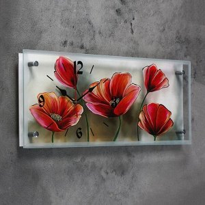 Часы настенные, серия: Цветы, "Цветы", 20х50  см, в ассортименте